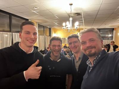 Vier Generationen JU-Vorsitzende: Sascha Kurth, Andreas Batzel, Julian Siempelkamp und der neugewhlte Vorsitzende Hobie Fischbach (v.r.n.l.)